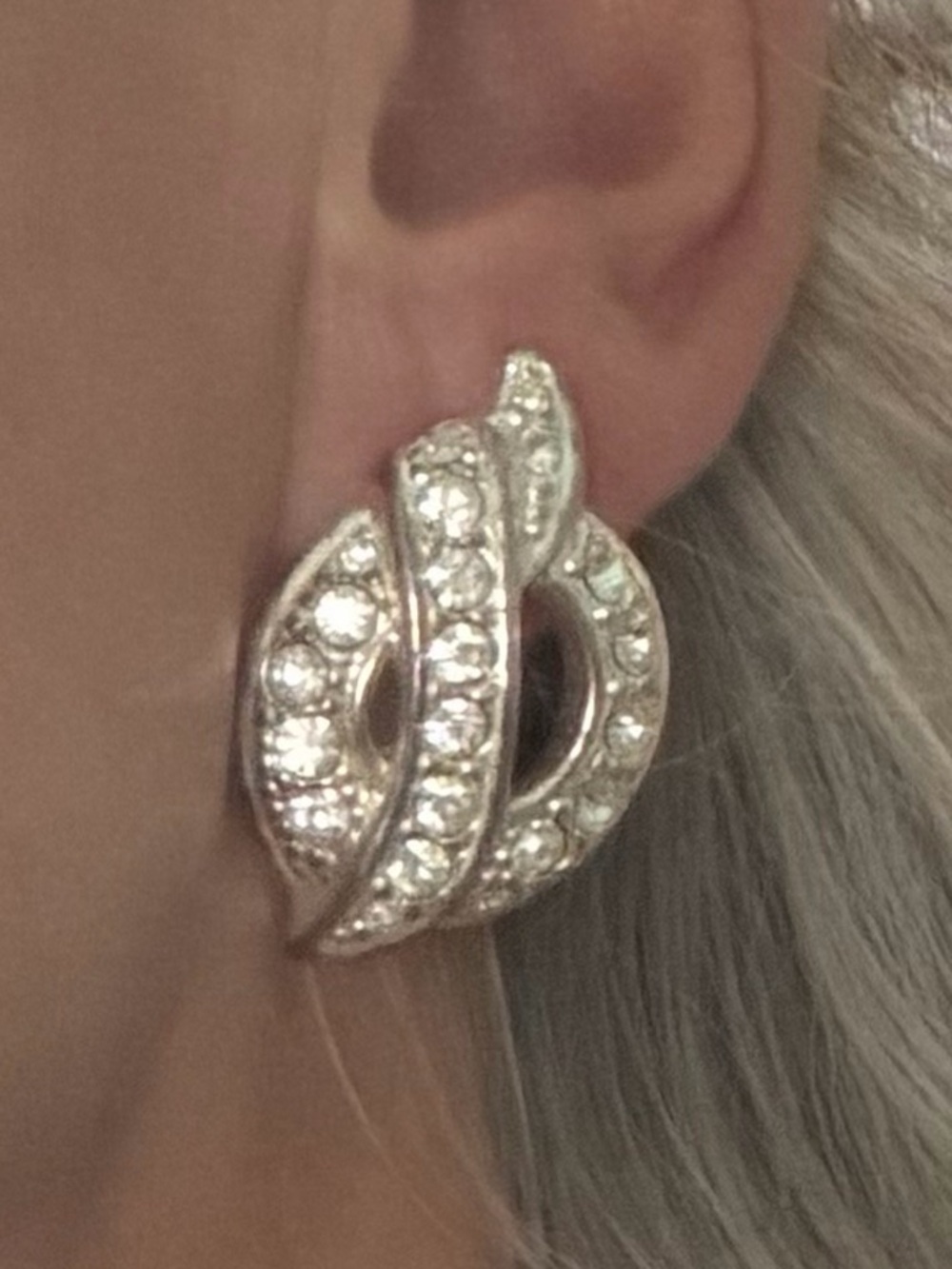 Circular with a sash crystal encrusted earrings